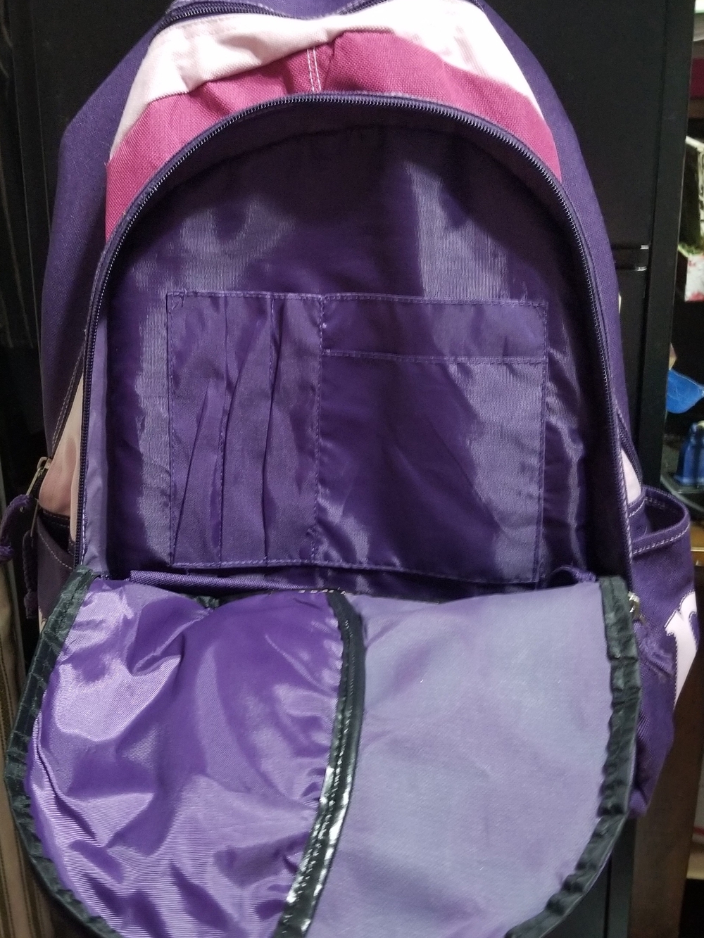 Vintage Kids' One Size Disney Magenta And Purple Winnie the Pooh School Backpack - Picture 4 of 14